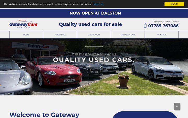 Screenshot of gatewaycars-carlisle.co.uk
