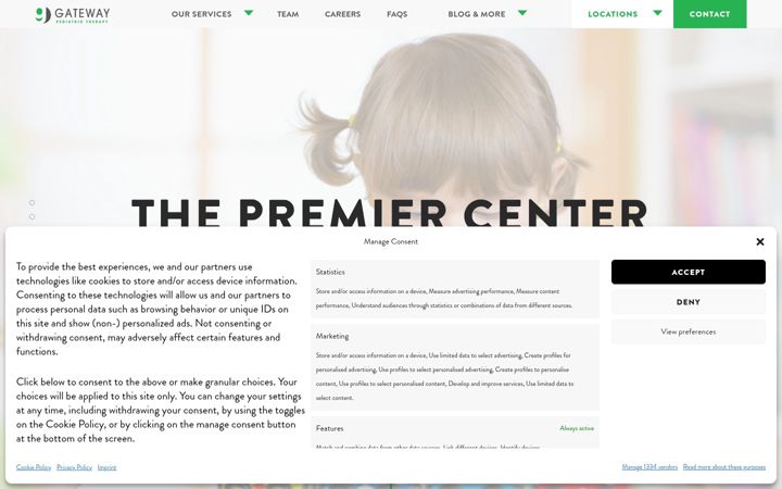 Screenshot of gatewaypediatrictherapy.com