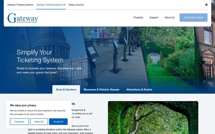 Screenshot of gatewayticketing.co.uk