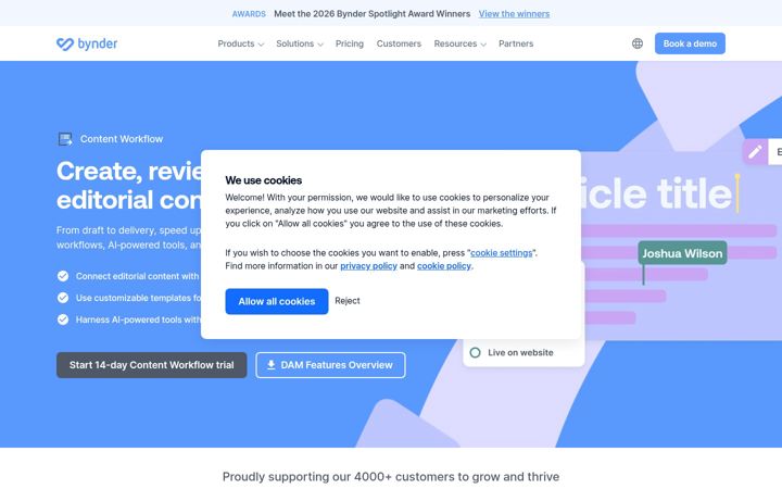 Screenshot of gathercontent.com
