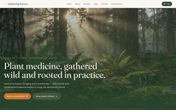 Screenshot of gatheringnature.com