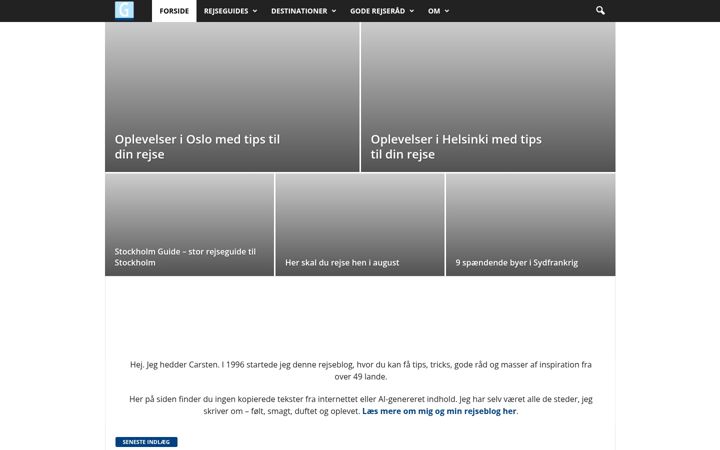 Screenshot of gaths-rejseside.dk