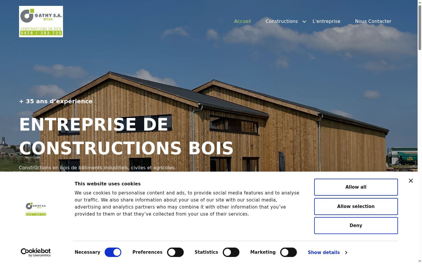 Capture d'écran de la bannière de consentement affichée avant toute interaction