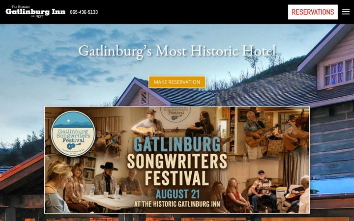 Screenshot of gatlinburginn.com