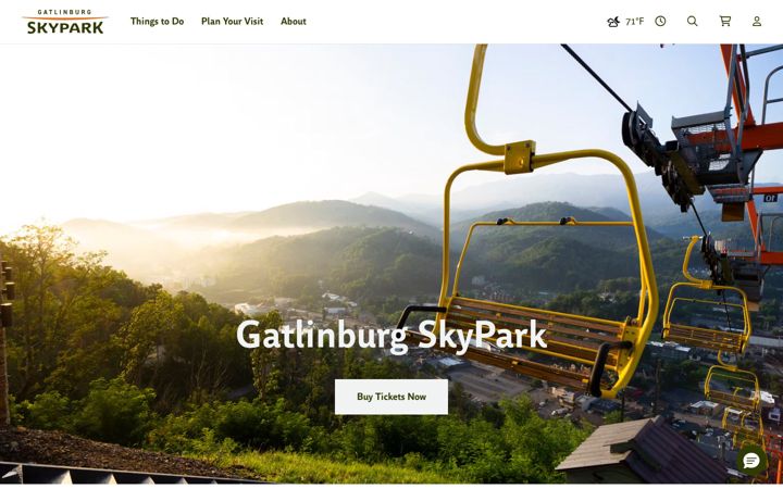 Screenshot of gatlinburgskypark.com