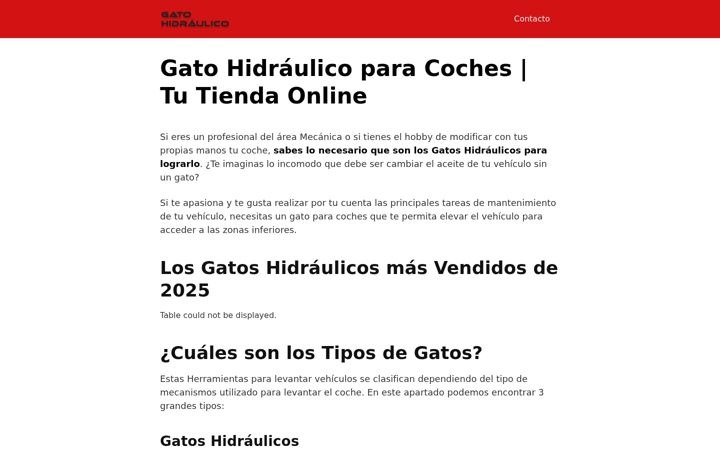 Screenshot of gatohidraulicoparacoche.com