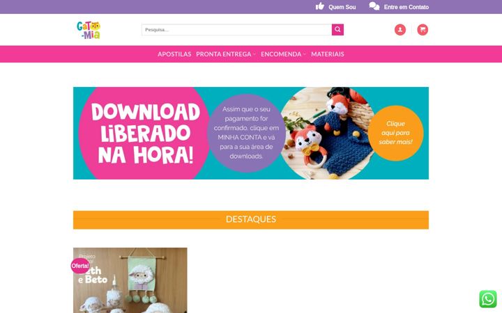 Screenshot of gatomiacrochetaria.com