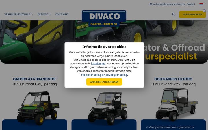 Screenshot of gator-huren.nl