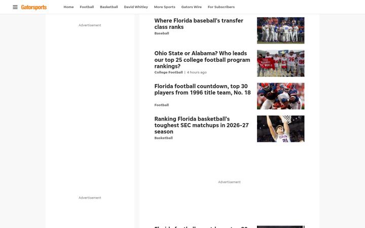 Screenshot of gatorsports.com
