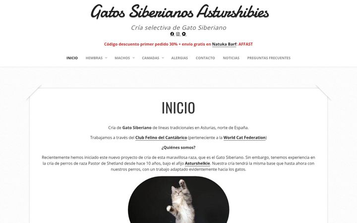 Screenshot of gatosiberiano.es