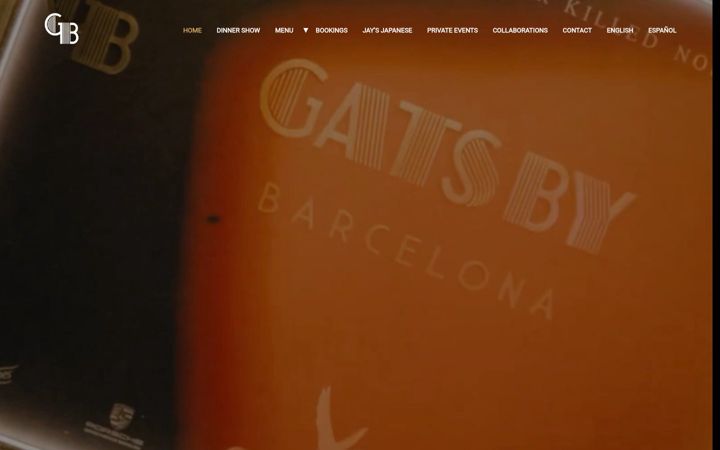 Snímek obrazovky gatsbybarcelona.com