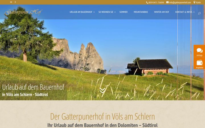 Screenshot of gatterpunerhof.com