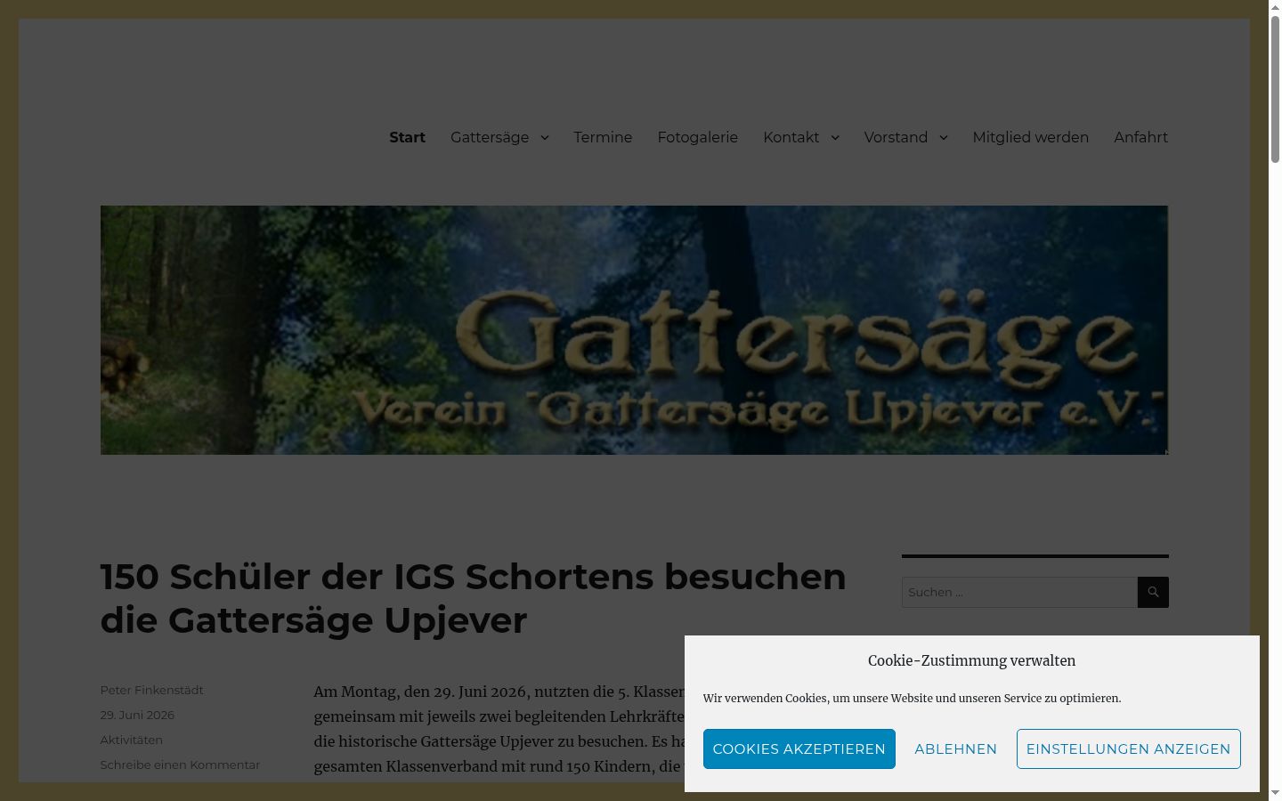 Screenshot of the consent banner shown before any interaction