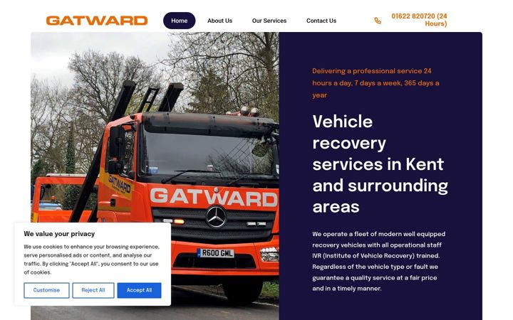 Screenshot of gatwardrecovery.co.uk