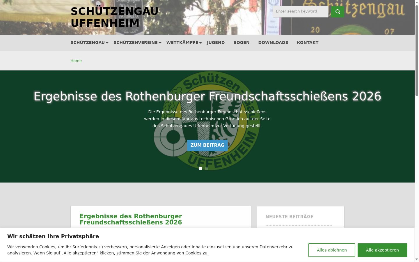 Screenshot of the consent banner shown before any interaction