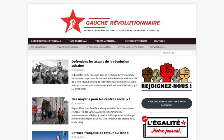 Screenshot of gaucherevolutionnaire.fr
