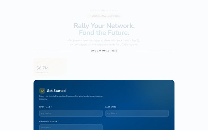 Screenshot of gauchogiving.org