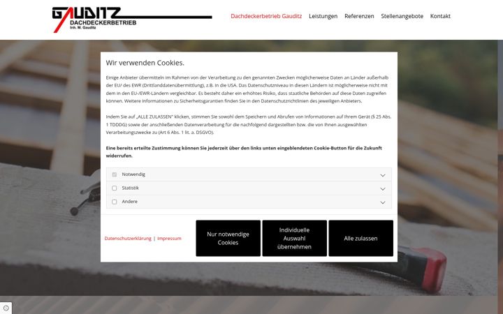 Screenshot of gauditz-dachdeckerei.de