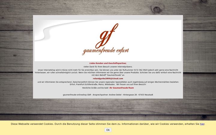 Screenshot of gaumenfreude-erfurt.de