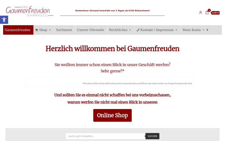 Screenshot of gaumenfreuden-hueckelhoven.de