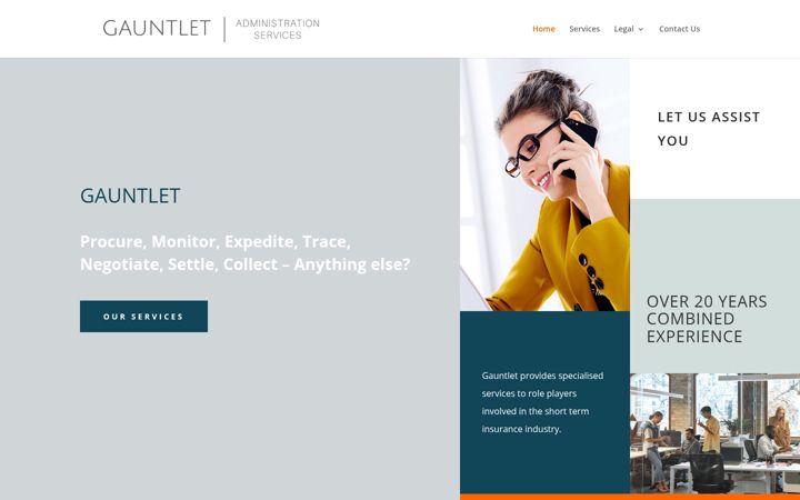 Screenshot of gauntletadmin.co.za