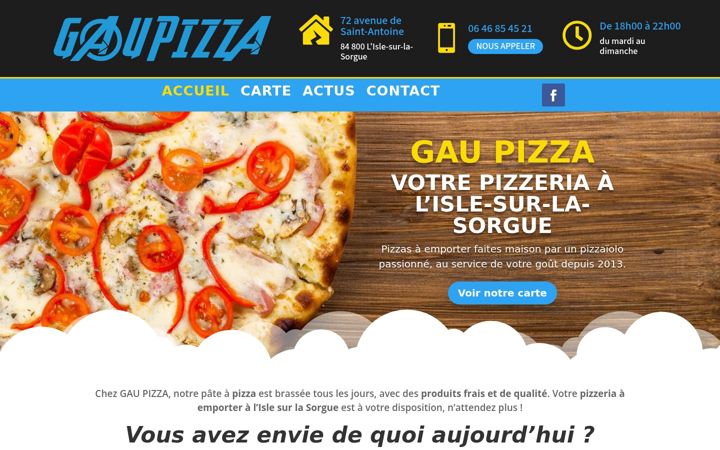 Screenshot of gaupizza.fr