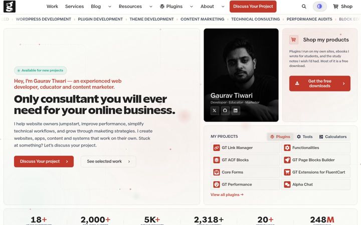 Screenshot of gauravtiwari.org