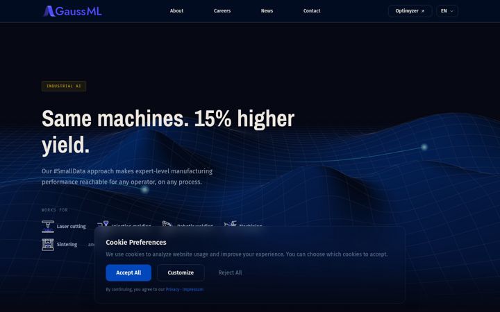 Screenshot of gauss-ml.com