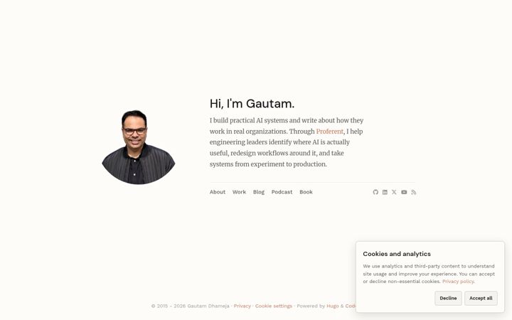 Screenshot of gautamdhameja.com
