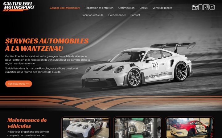 Screenshot of gautierebelmotorsport.com