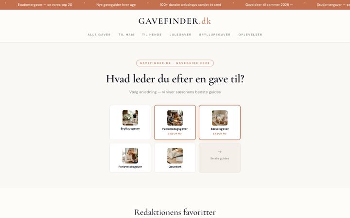 Screenshot of gavefinder.dk