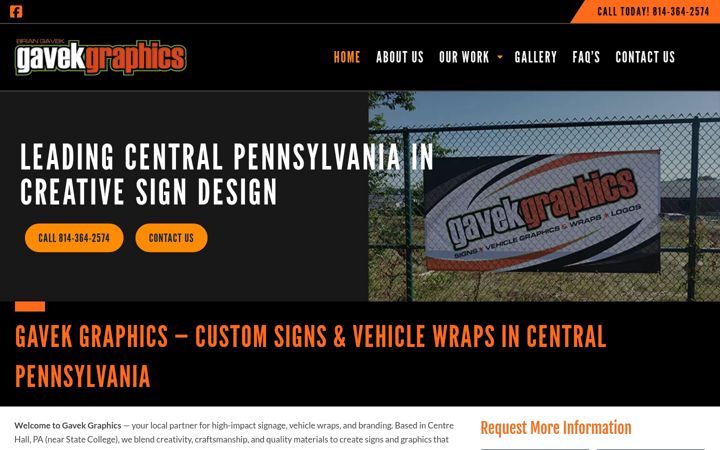 Screenshot of gavekgraphics.com