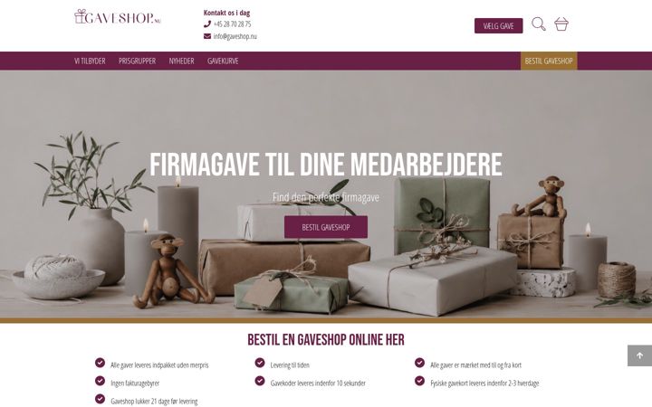 Screenshot of gaveshop.nu