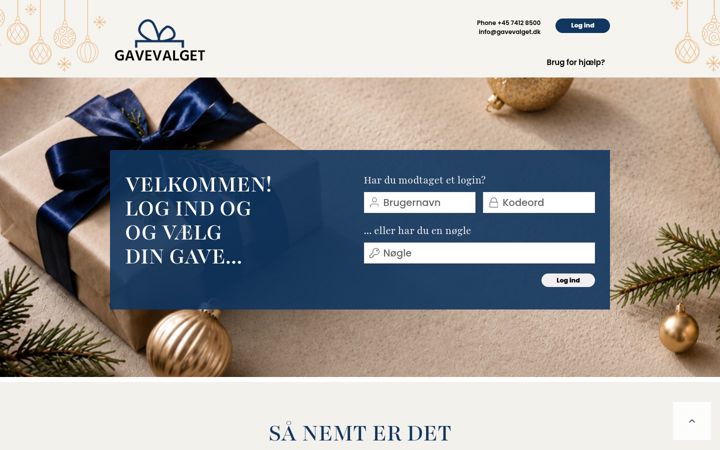 Screenshot of gavevalget.com