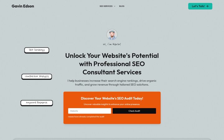 Screenshot of gavinedson.com