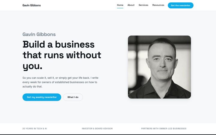 Screenshot of gavingibbons.com
