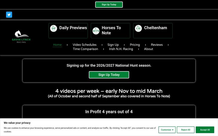 Screenshot of gavinlynchracing.com