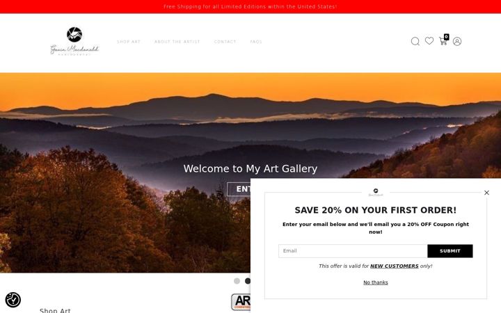 Screenshot of gavinmacdonaldphotos.com