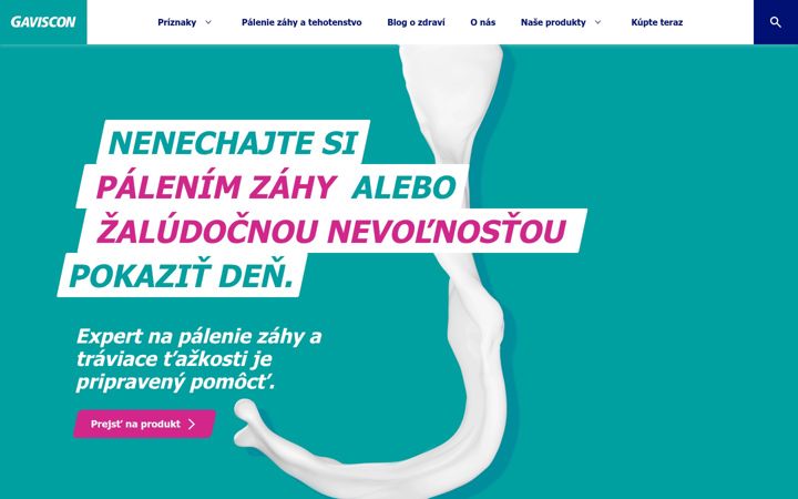 Screenshot of gaviscon.sk