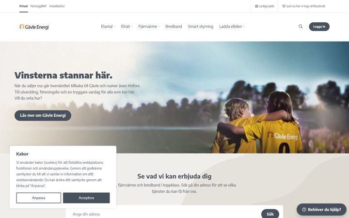 Screenshot of gavleenergi.se
