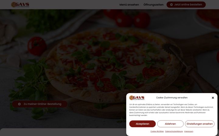 Screenshot of gavspizzeria.de