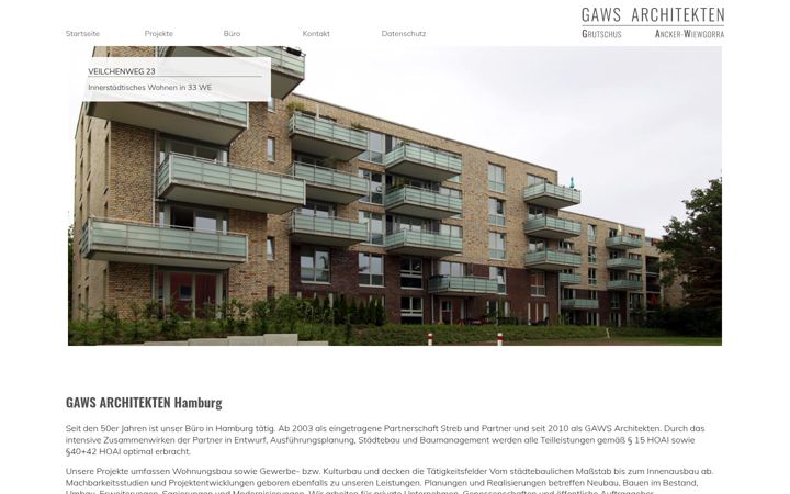 Screenshot of gaws-architekten.de
