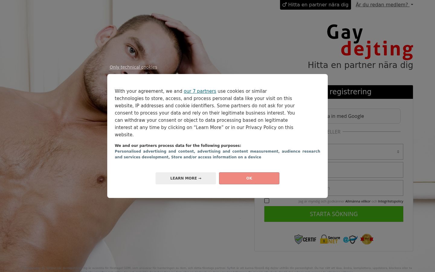 Screenshot of the consent banner shown before any interaction