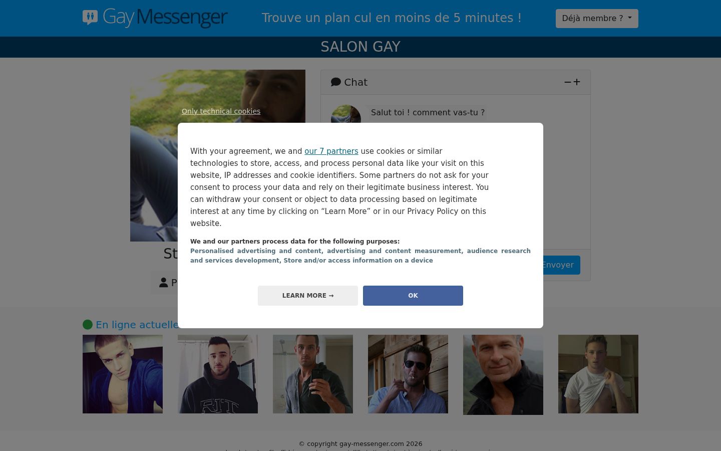 Screenshot of the consent banner shown before any interaction