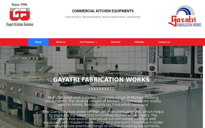 Screenshot of gayatrifabricationworks.com