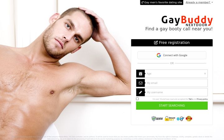 Screenshot of gaybuddy-nextdoor.com