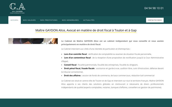 Screenshot of gaydon-avocat.fr