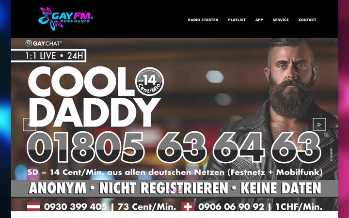 Screenshot of gayfm.de
