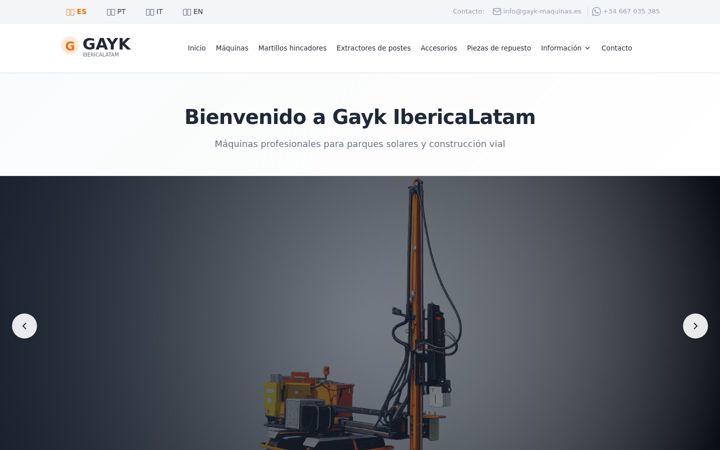 Screenshot of gayk-maquinas.es