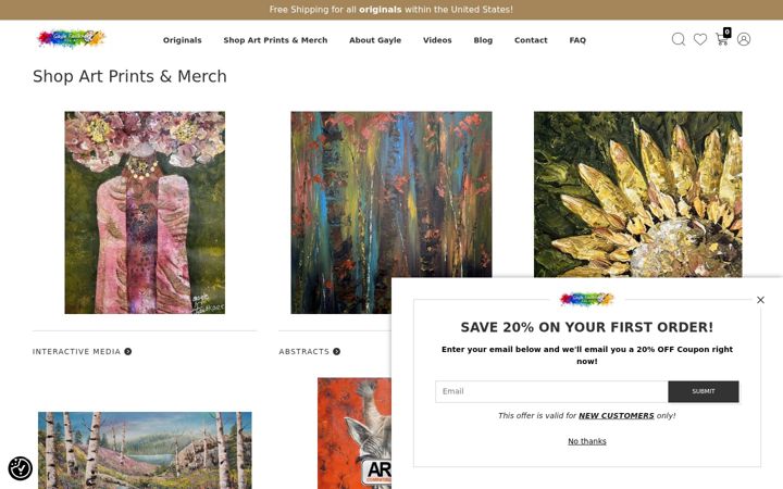 Screenshot of gaylefaulknerfineart.com